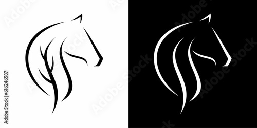 horse leaf logo design icon symbols vector illustration.