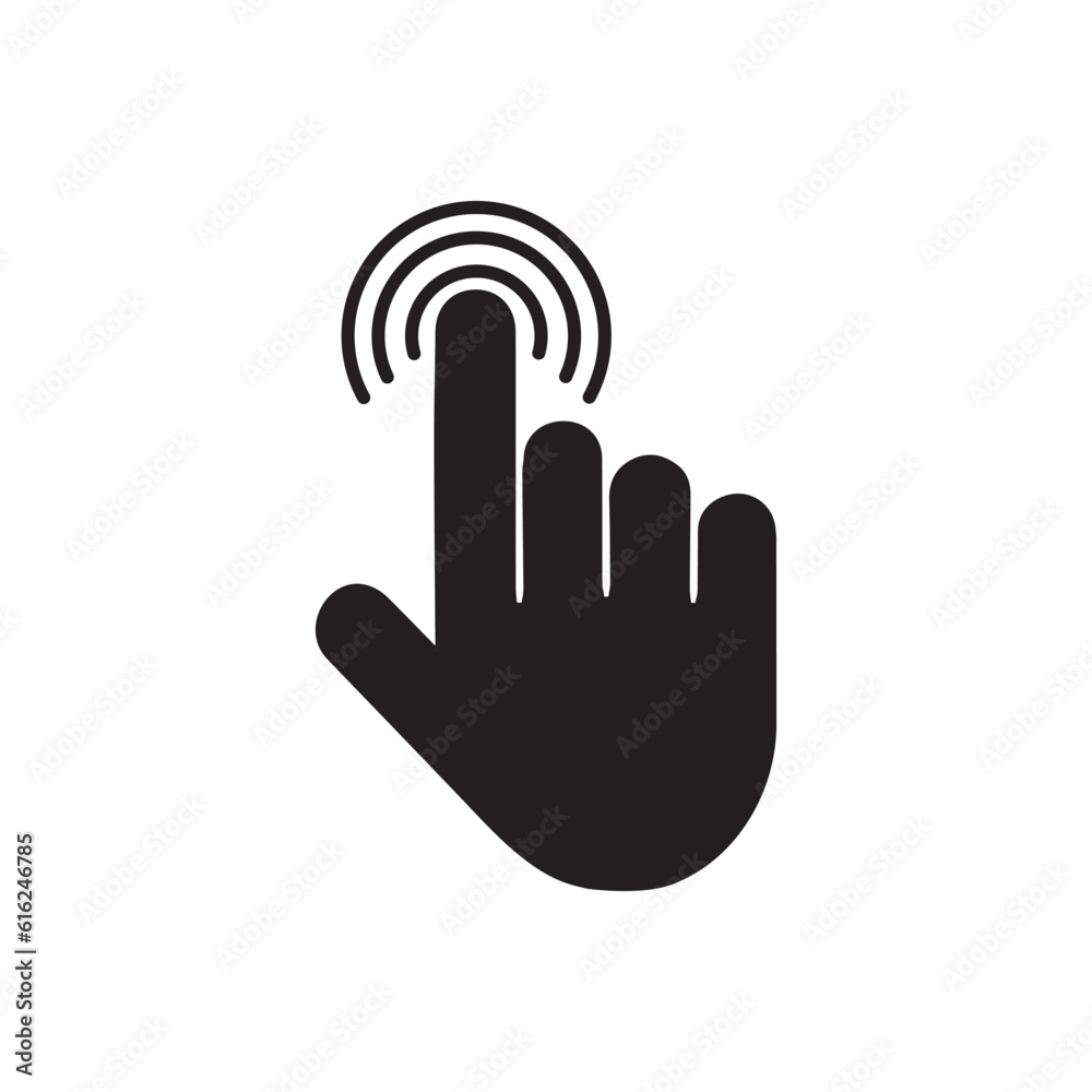 Hand click icon symbol vector isolated on white background Hand click icon symbol vector isolated on white background