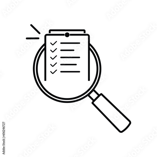 Obraz na plátne review audit, overview risk icon, verification business, thin line symbol for we