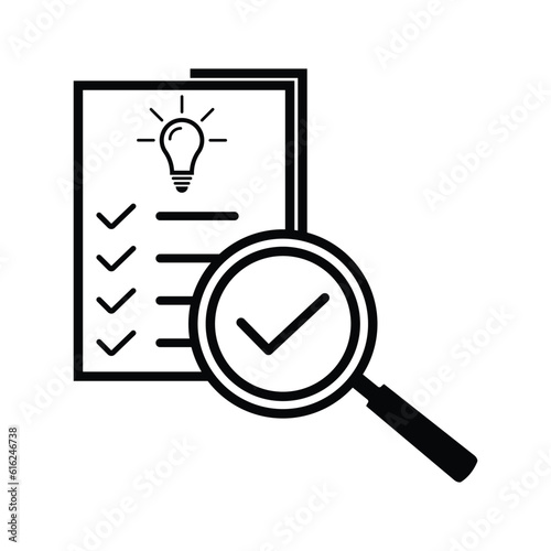 review audit, overview risk icon, verification business, thin line symbol for web and mobile phone on white background - editable stroke vector illustration eps10