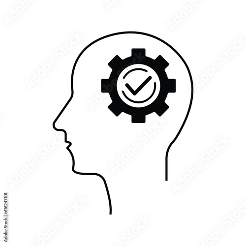 head gear icon. Simple line, outline vector elements of brain process icons for ui and ux, website or mobile application