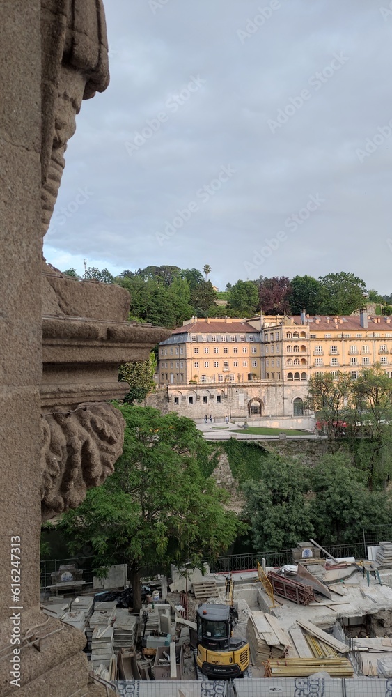Obraz premium Vista da Varanda dos Reis do Mosteiro/Igreja de São Gonçalo - Amarante, Porto, Portugal (Hotel Casa da Calçada)