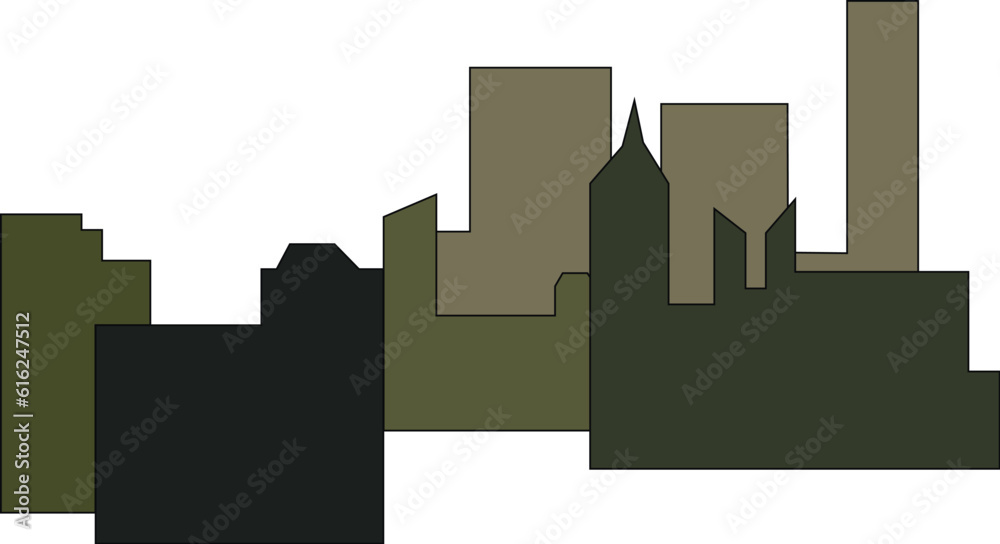 Cityscape. Background image of the city. Architectural landscape. Multiple city perspective. Urban landscape.