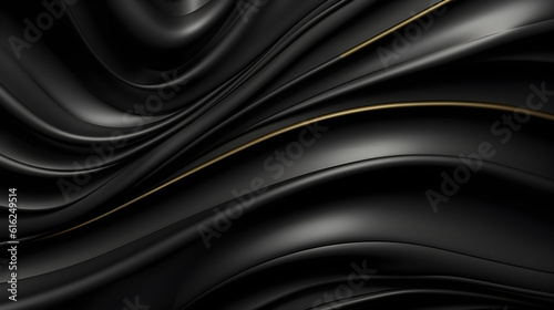 black luxury abstract background with lines and waves golden elegant texture backdrop generative Ai.