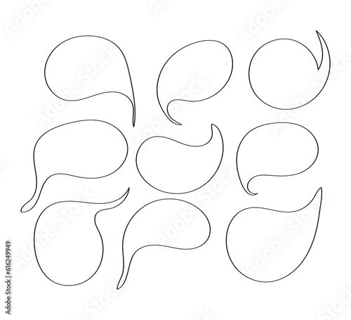 vector set of hand drawn speech bubbles, isolated on white