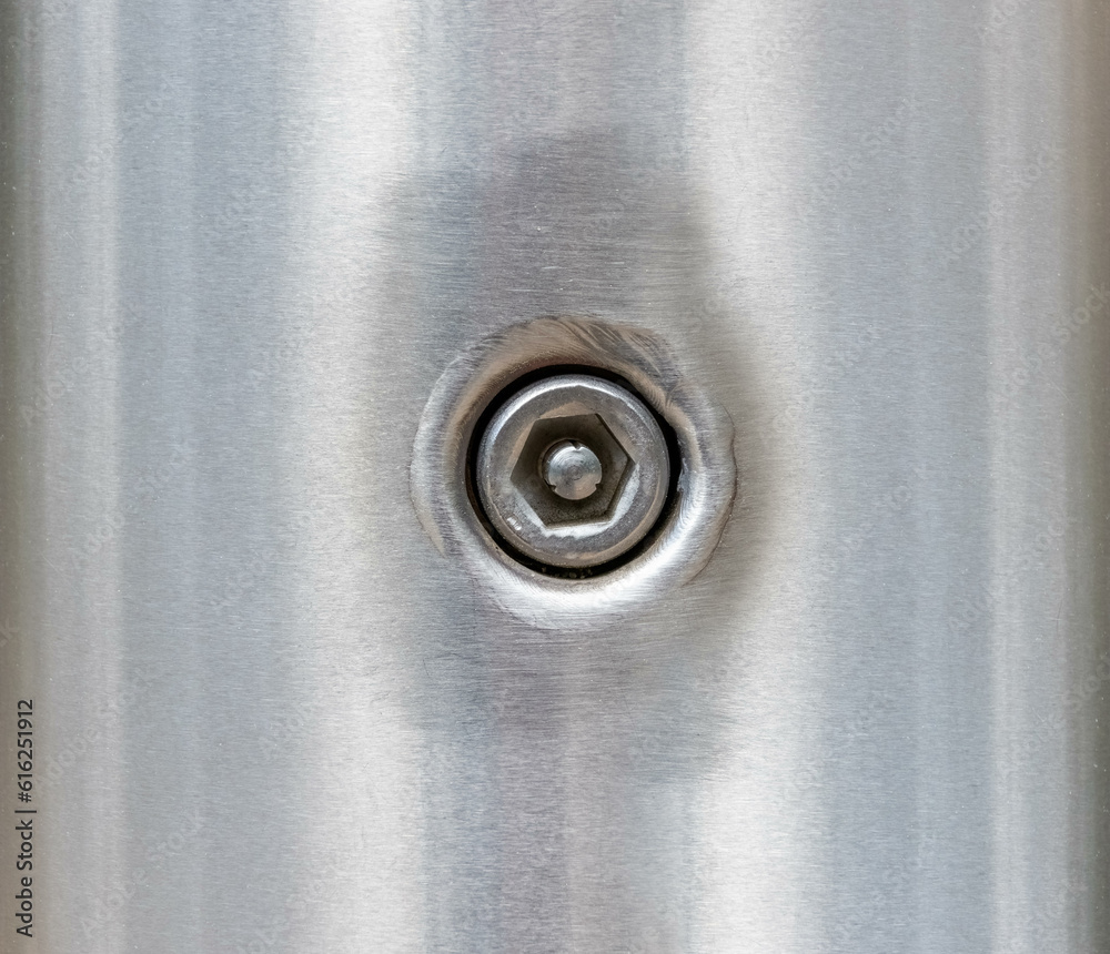 Brushed Metal Pipe With Nut Isolated Brushed Metal Pipe With Nut Isolated