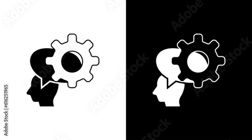 Gear Creative Brain Intelligent Doodle Icon Button Design