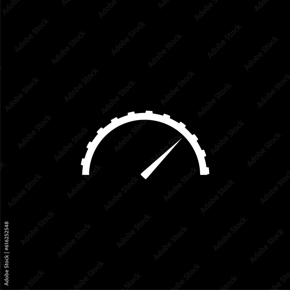 Speedometer logo isolated on black background Speedometer logo isolated on black background