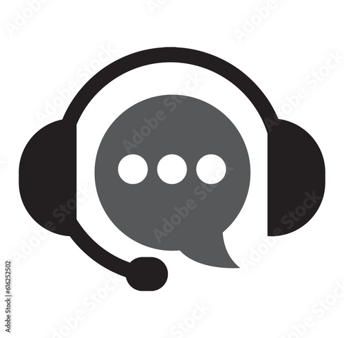 Icon Call center, online customer support symbol. Contact Us Customer Service. Headphones Logo can be used for company and others.