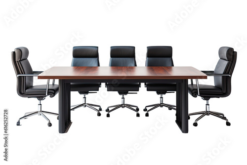 office conference table isolated on a transparent background, generative ai