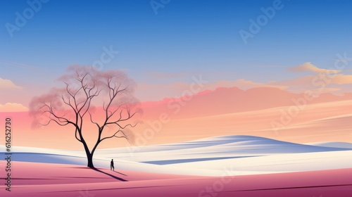 landscape with trees and snow