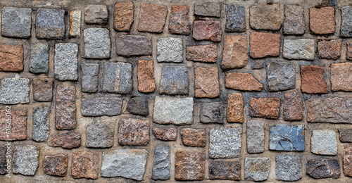 Colorful Granite Block Wall Texture