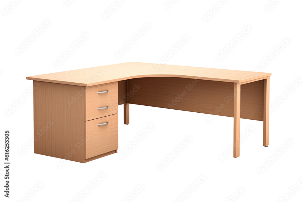 l-shaped desk isolated on a transparent background, generative ai l-shaped desk isolated on a transparent background, generative ai
