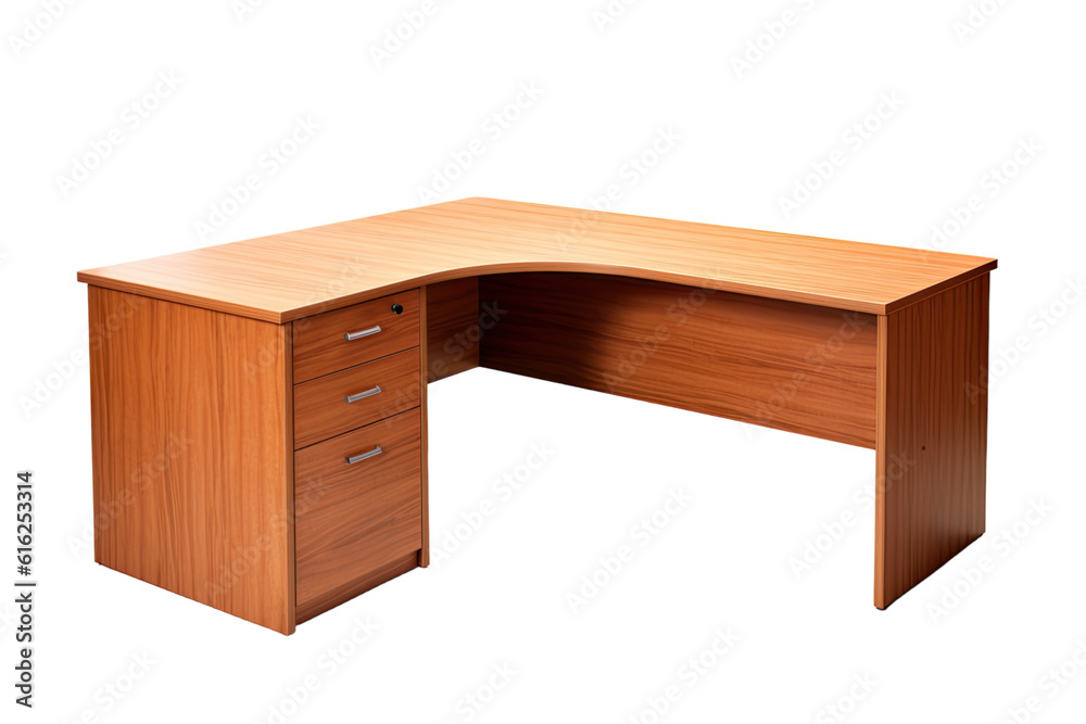 l-shaped desk isolated on a transparent background, generative ai l-shaped desk isolated on a transparent background, generative ai