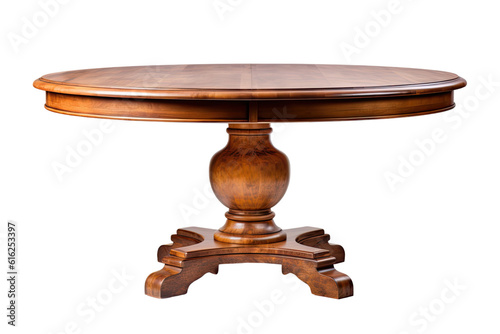 pedestal dining table isolated on a transparent background, generative ai