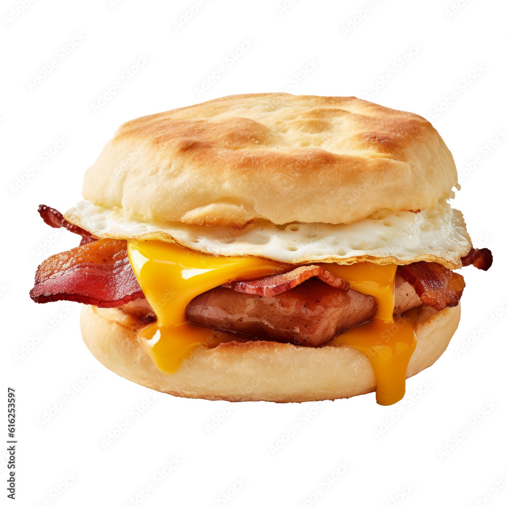 Bacon Egg and Cheese Biscuit Breakfast Sandwich, American Fast Food ...