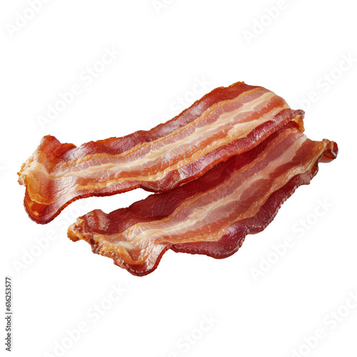 Strips of Bacon Isolated on Transparent Background, Meat Illustration