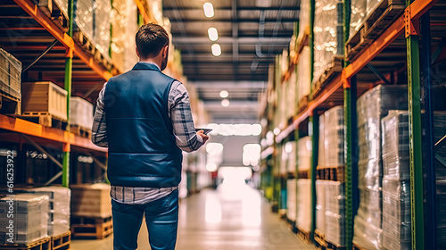 A man in a modern factory with a tablet in his hands.