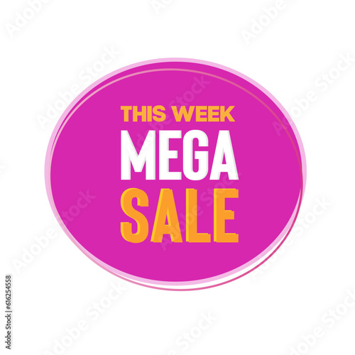 Vector  Mega Offer Label. Colorful Modern Web Banner Element