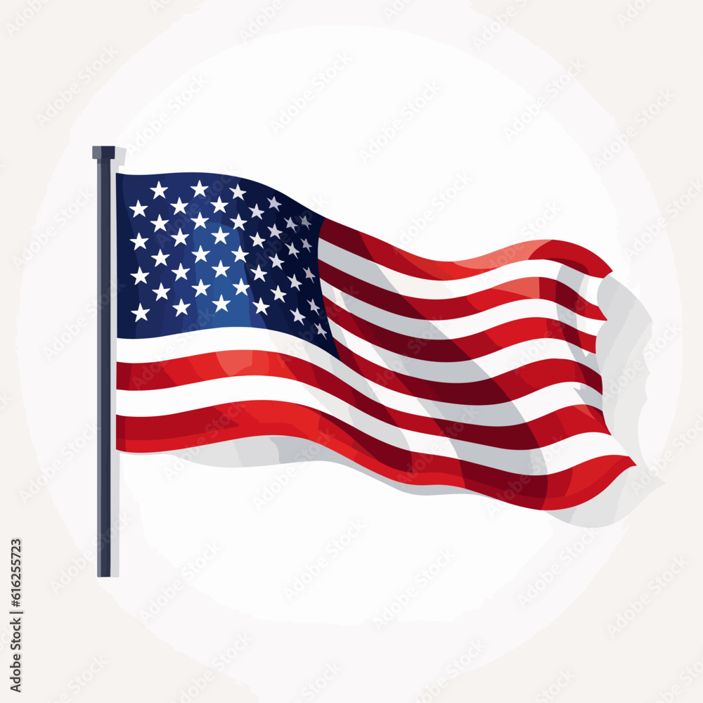 Fototapeta premium Usa flag on white background, vector