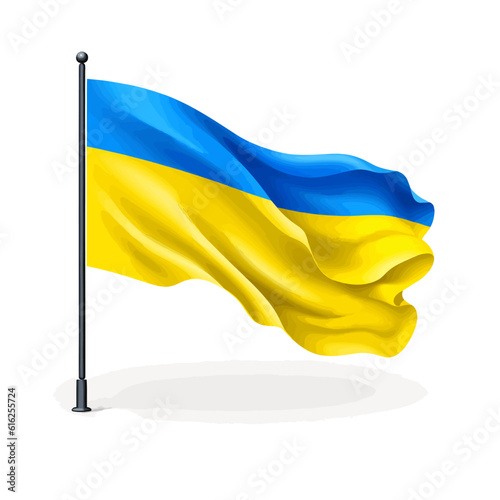 Ukraine flag on white background, vector