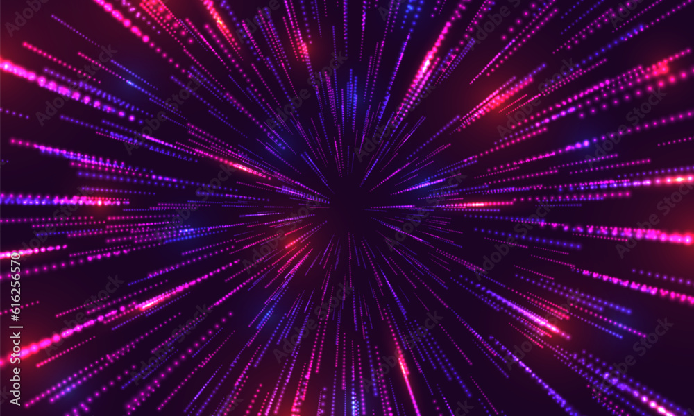 Portal with light effects. Neon futuristic tunnel. Abstract visualization of teleportation. Speed concept. Vector illustration. Portal with light effects. Neon futuristic tunnel. Abstract visualization of teleportation. Speed concept. Vector illustration.