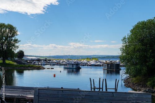 Bilde på lerret Hafen von Hamar, Innlandet am Mjøsa