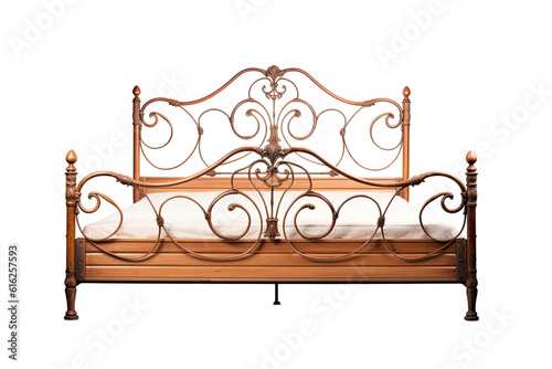 bed frame isolated on a transparent background, generative ai