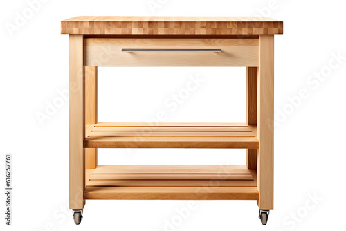 rolling kitchen island isolated on a transparent background, generative ai