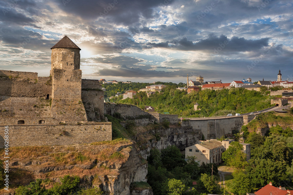 Castle in the historic part of Kamianets-Podilskyi, Ukraine.