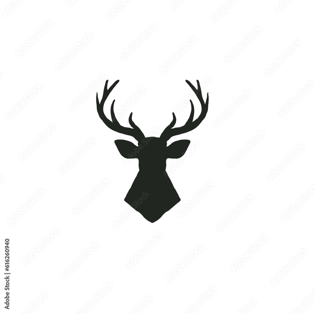 Naklejka premium Vintage Deer Head Logo Design Vector