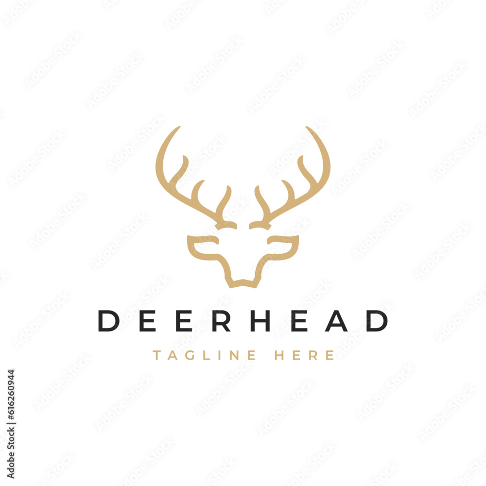 Fototapeta premium Line art Deer Head Logo Design Vector