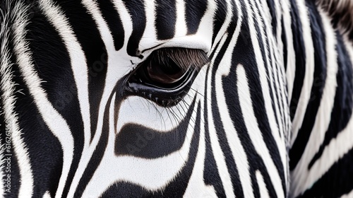 Closeup of the mesmerizing pattern of a zebra s stripes