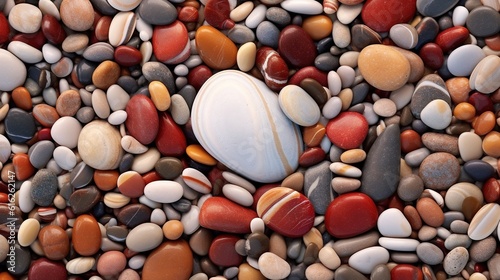 Closeup of the pattern and color of a pebble on a beach