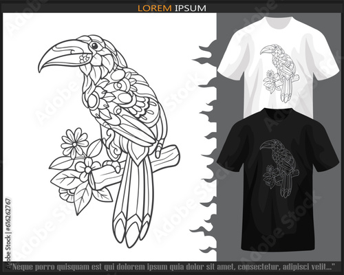 toucan bird Mandala arts. isolated on white background.