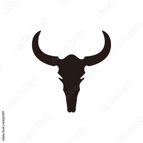 Texas Longhorn, Country Western Bull Cattle Vintage Label Logo Design Vector Illustration