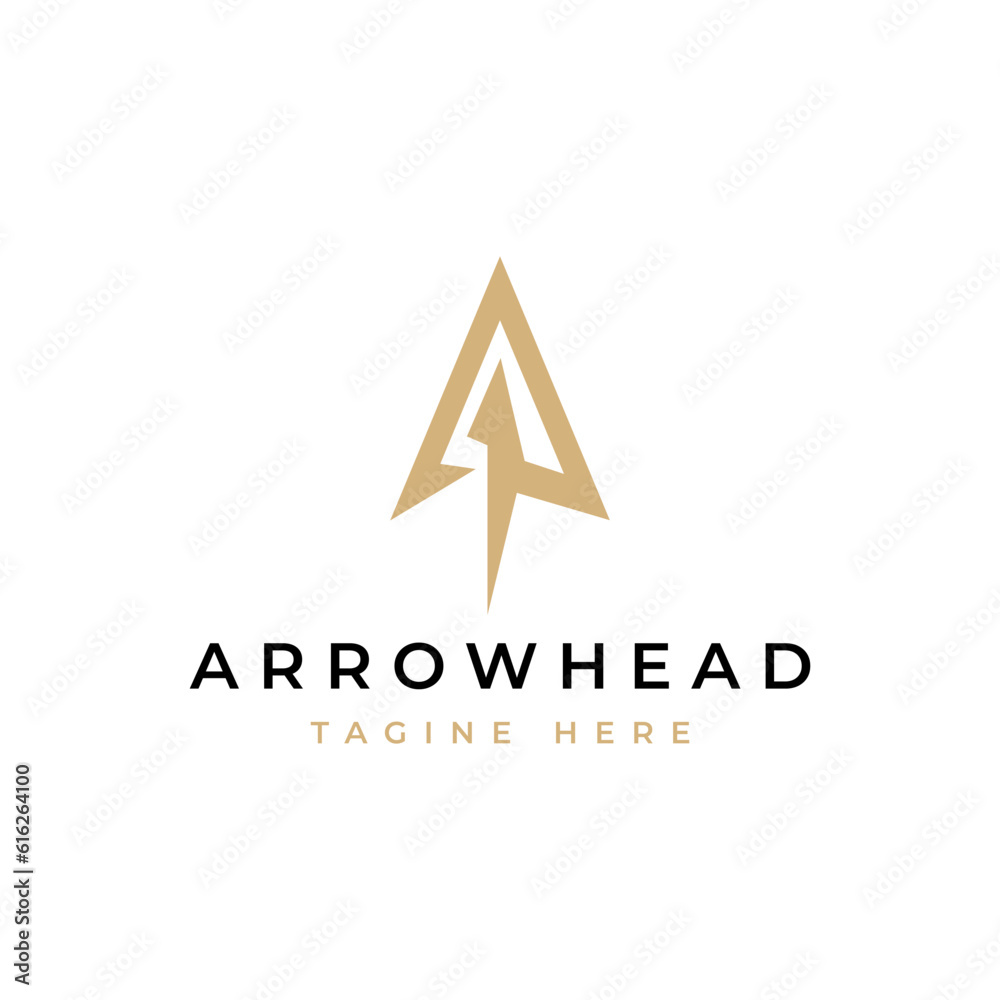 Simple Spear Arrowhead Logo Design Vector Simple Spear Arrowhead Logo Design Vector