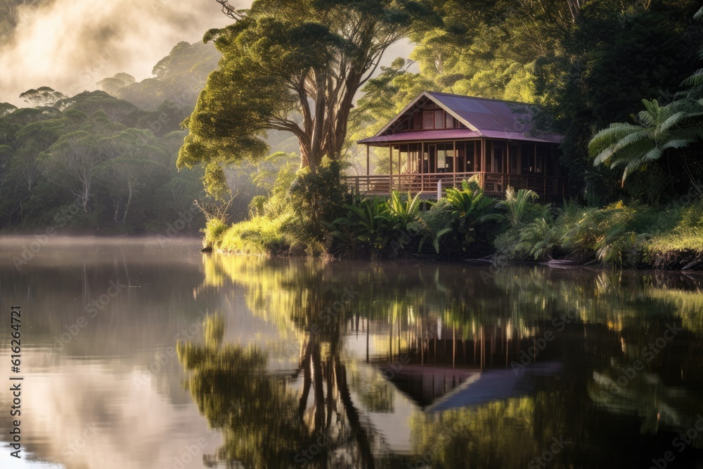 Fototapeta premium Tranquil Lakeside Retreat