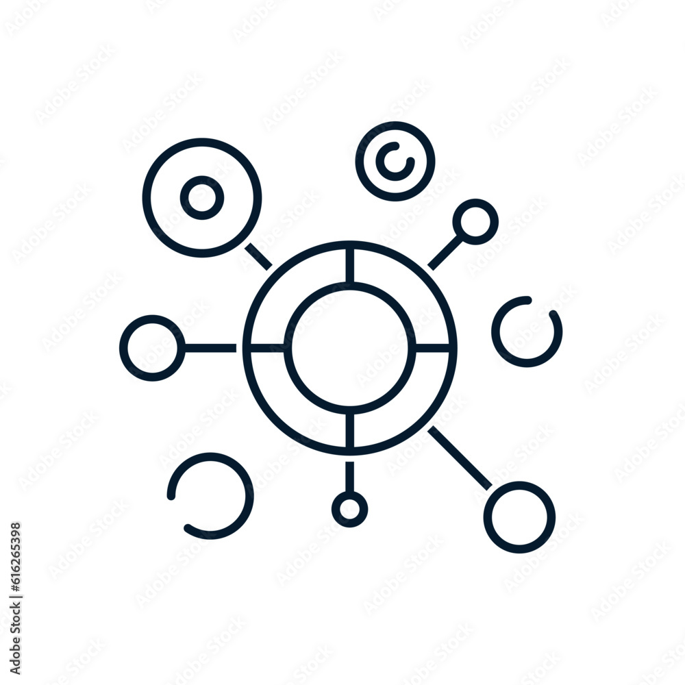 The concept is a complex model. Vector icon isolated on white background. The concept is a complex model. Vector icon isolated on white background.