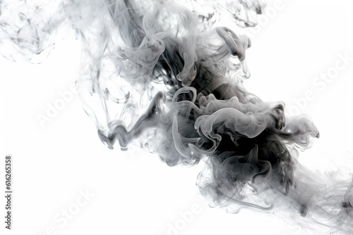 smoke isolated on white background. Generated by AI.