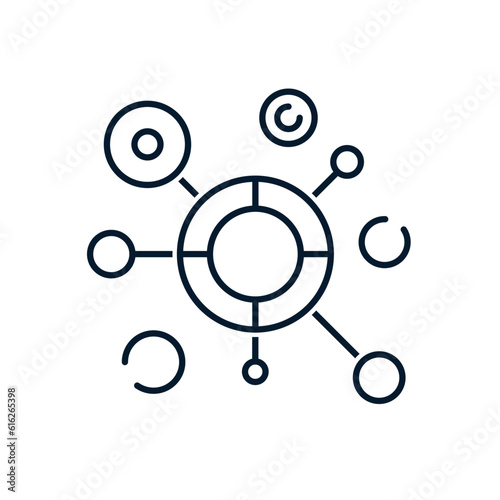 The concept is a complex model. Vector icon isolated on white background.