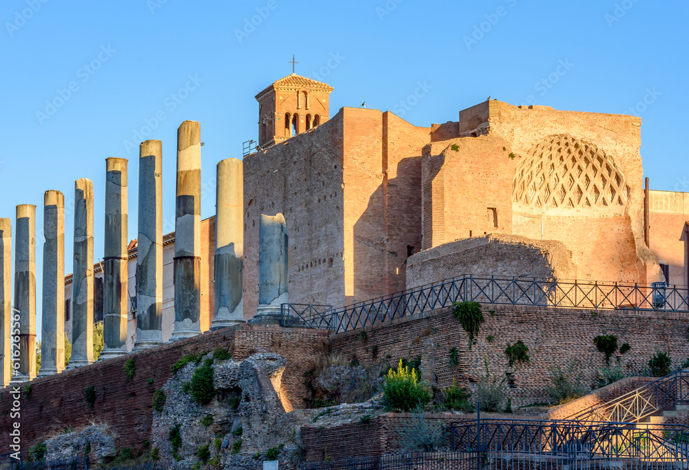 Temple of Venus and Roma in Roman Forum, center of Rome, Italy