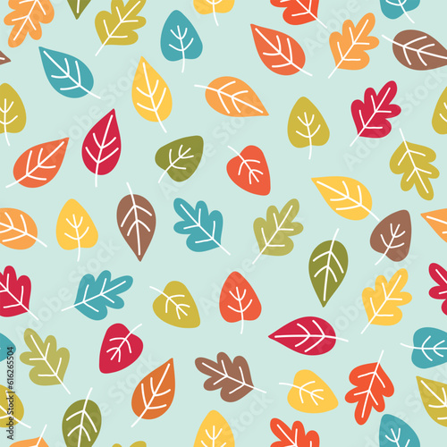Seamless pattern with autumn leaves. Vector illustration. It can be used for wallpapers, wrapping, cards, patterns for clothes and other. © Evalinda