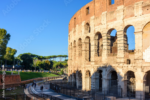 Ancient Colosseum (Coliseum) building in Rome, Italy