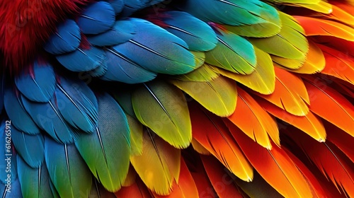 Closeup of the vibrant colors and pattern on a parrot © Benjamin