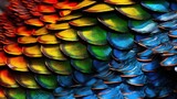 Closeup of the vibrant scales of a fish