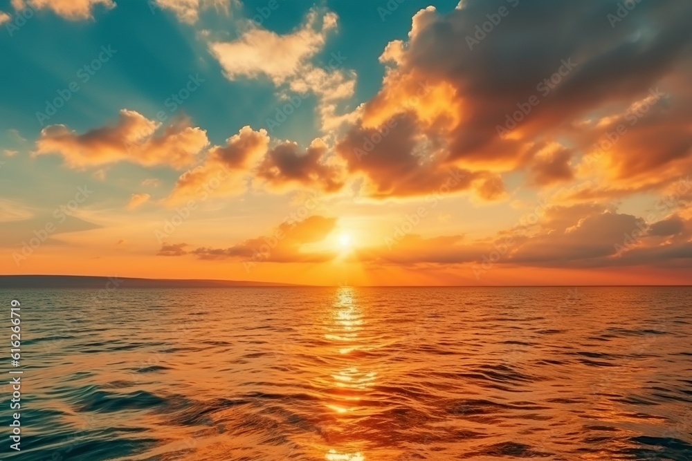 golden sunrise at the sea