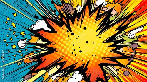 Valokuva Omg cartoon comic book sound blast pop burst