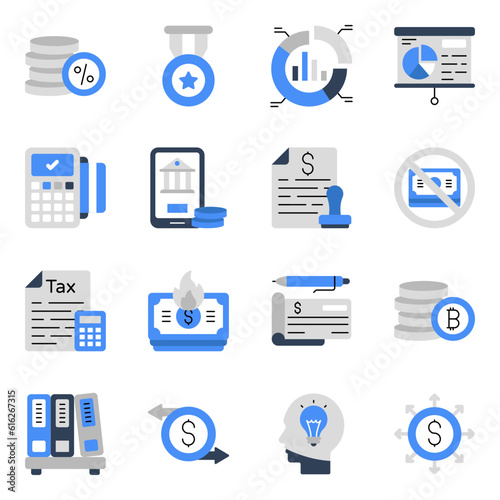 Pack of Business and Banking Flat Icons

