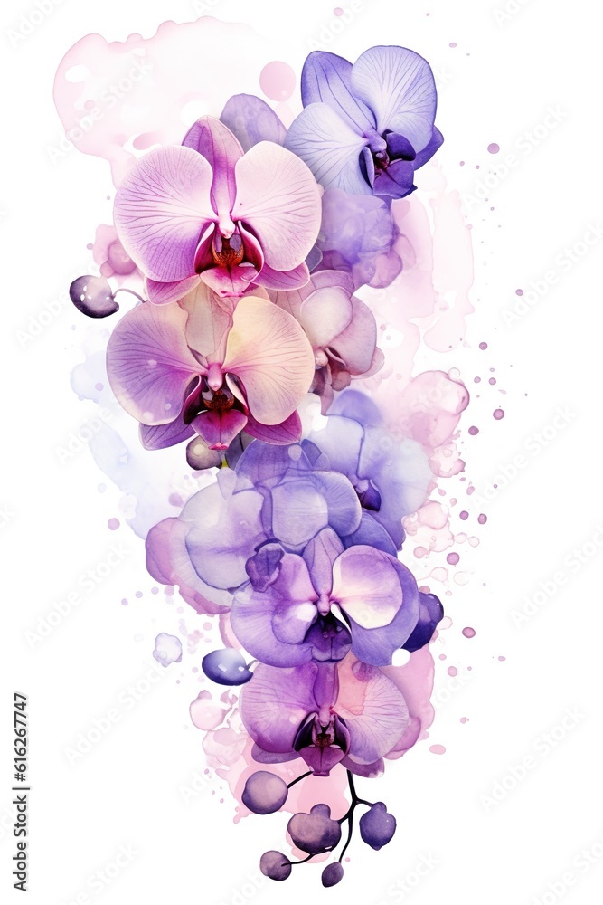 Cluster of orchid and lilac bubbles alcohol ink effect Cluster of orchid and lilac bubbles alcohol ink effect